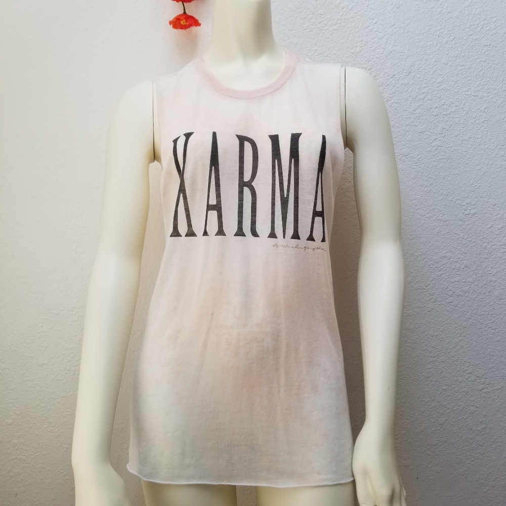 Spiritual Gangster Karma Peach Relaxed Tank Small